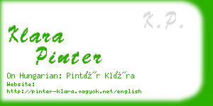 klara pinter business card